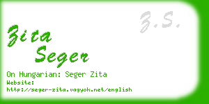 zita seger business card